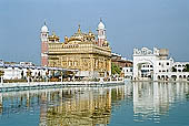 Amritsar - Golden Temple - the Hari Mandir and the Gurus Bridge.